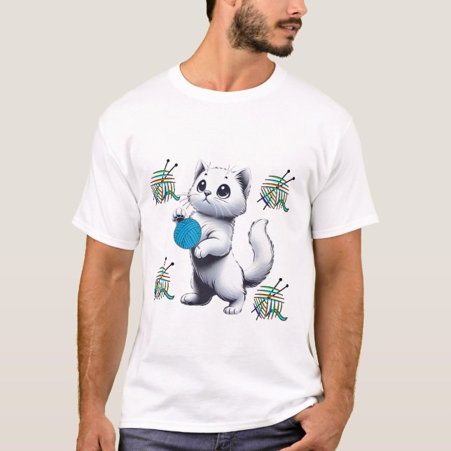 Camiseta Jugador yarn blanco en la mano (Anverso)