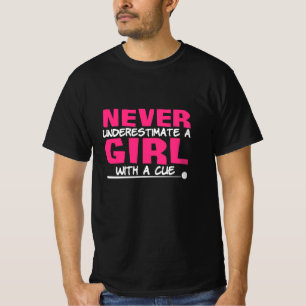 Camiseta Jugadora de billar   Chica de billar con taco