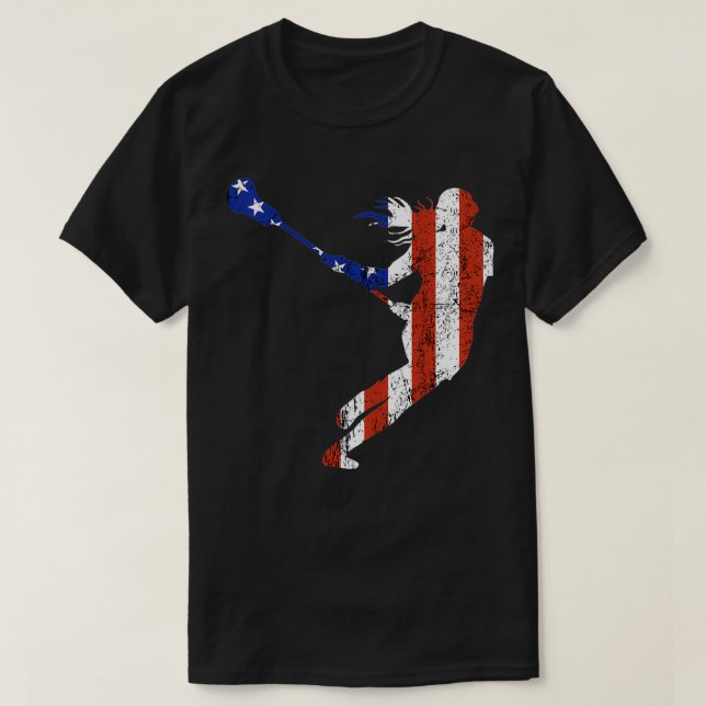 Camiseta Jugadora de Lacrosse Patriotic USA Sport Team A (Diseño del anverso)