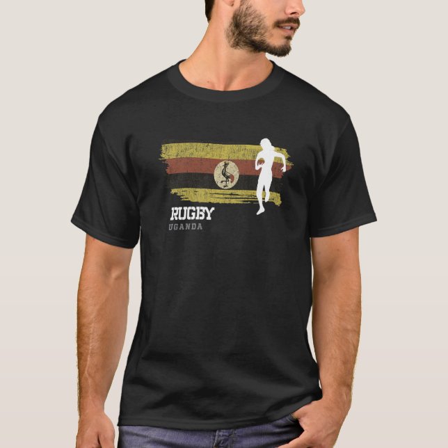 Camiseta Jugadora de rugby Uganda Bandera de rugby (Anverso)