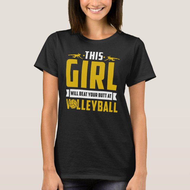Camiseta Jugadora divertida de voleibol que juega este Chic (Anverso)