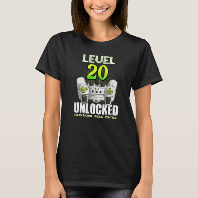 Camiseta Jugadores Chicas 20º nivel de cumpleaños 20 desblo (Anverso)