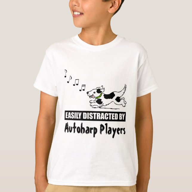 Camiseta Jugadores de Autoharp distran fácilmente al perro  (Anverso)