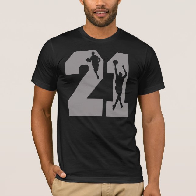 Camiseta Jugadores de básquet del número 21 (Anverso)