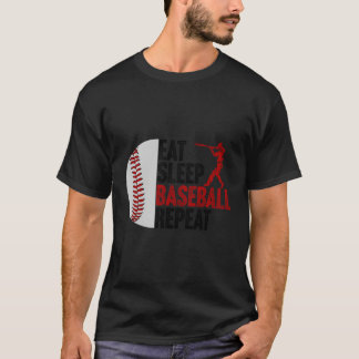 Camiseta Jugadores De Béisbol Comen Sleep Baseball Repetir