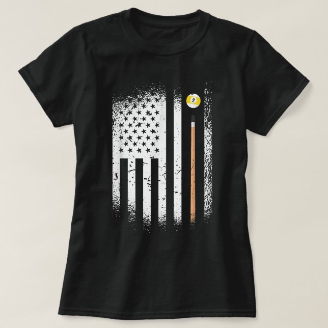 Camiseta Jugadores de billar de bolas 8 bolas de bolas (Diseño del anverso)
