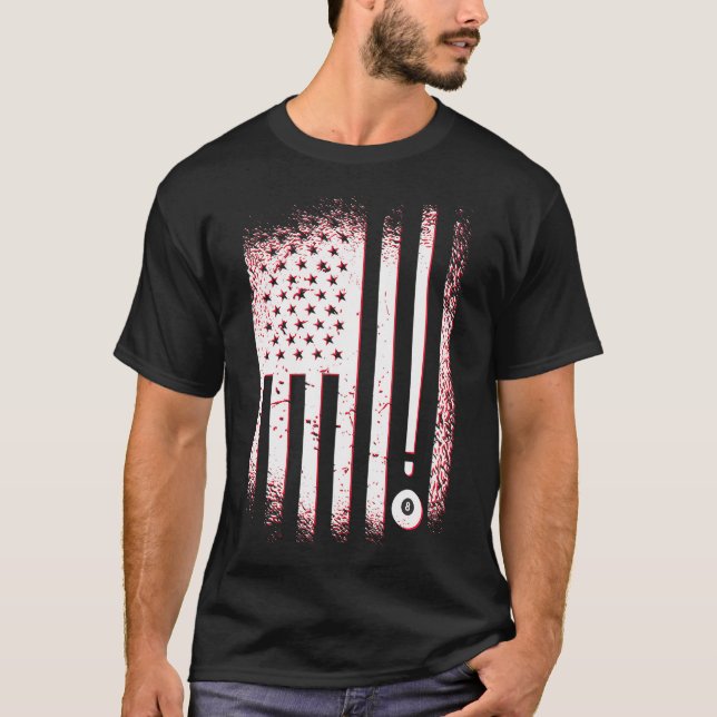 Camiseta Jugadores De Billiards American Flag USA Pool Y (Anverso)