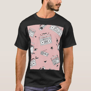 Camiseta Jugadores de cassette antiguos: patrón retro.