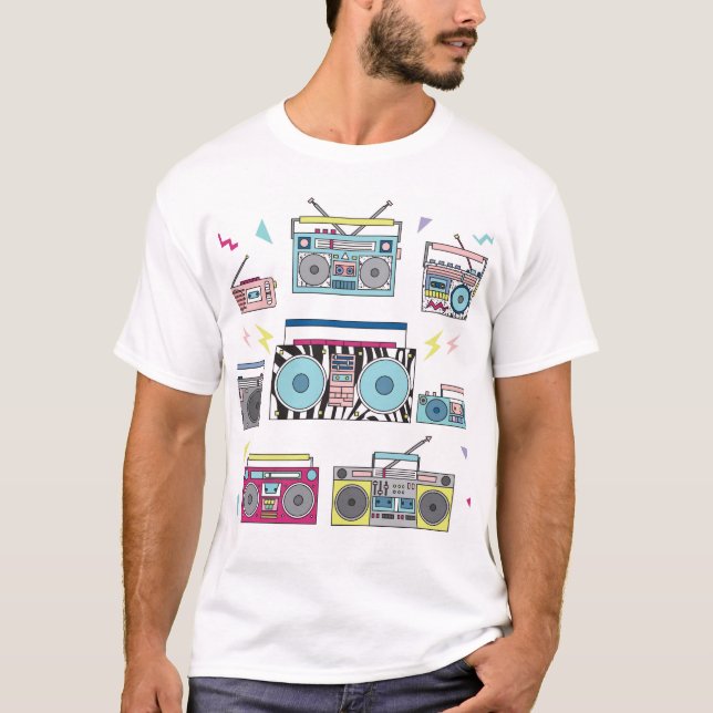 Camiseta Jugadores de Cassette Retro: Arte de época de los  (Anverso)