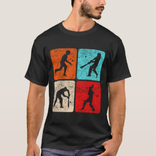 Camiseta Jugadores de críquet en silueta T Stumps de wicket