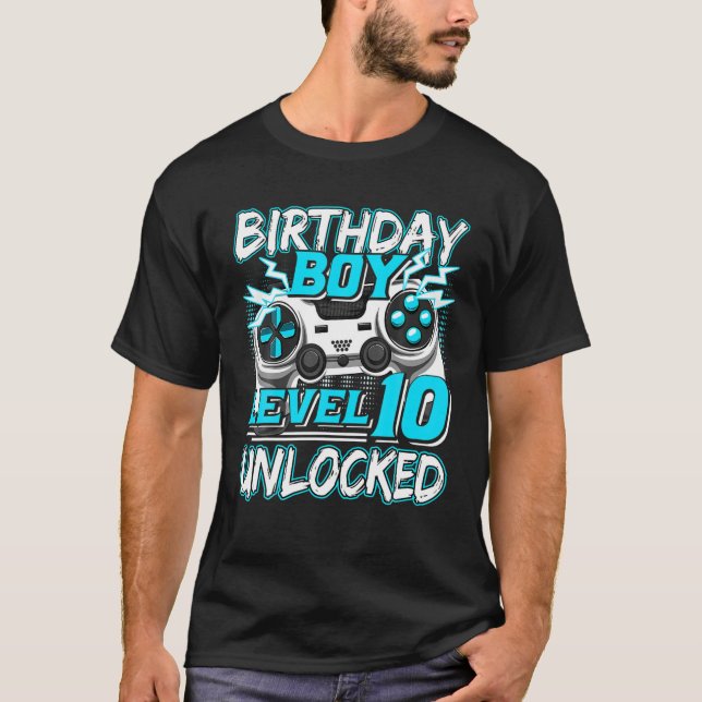 Camiseta Jugadores de cumpleaños de videojuegos de nivel 10 (Anverso)