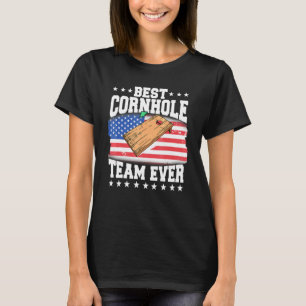 Camiseta Jugadores De Equipo Patriótico De Cornhole Bandera