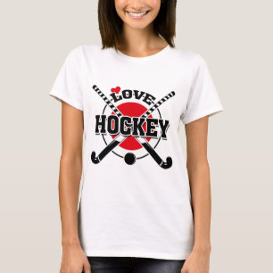 Camiseta Jugadores de hockey sobre hierba y palillos cruzad