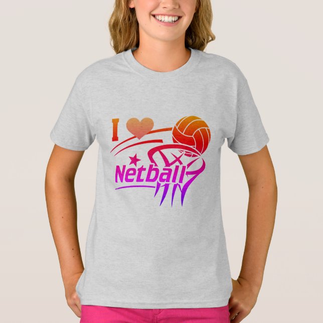 Camiseta Jugadores de Netball, me encanta el Netball, el co (Anverso)
