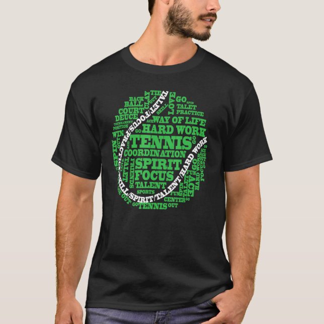Camiseta Jugadores de Tenis Ball Word Cloud Guay (Anverso)