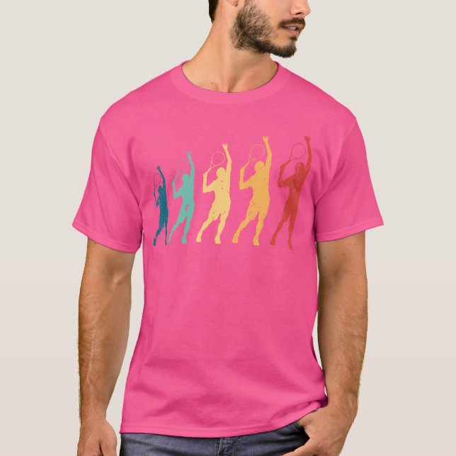 Camiseta Jugadores De Tenis Retro Racket Ball Court Pl (Anverso)