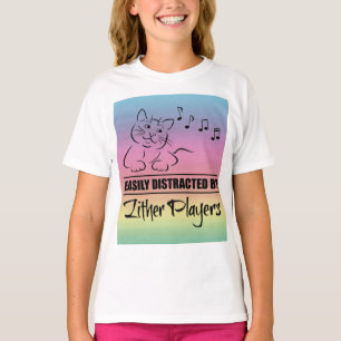 Camiseta Jugadores de Zither distraen fácilmente a un gato