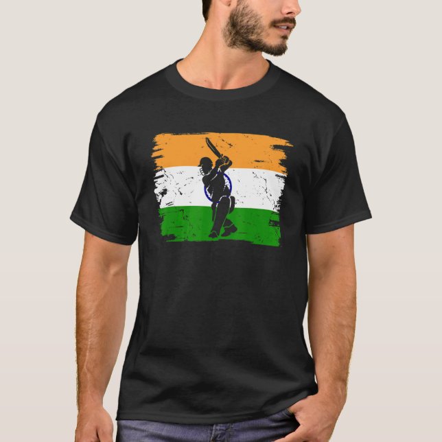 Camiseta Jugadores Indios De Cricket Bandera Del Cricket In (Anverso)