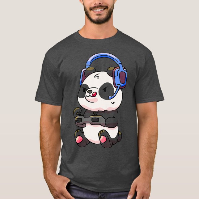 Camiseta Jugadores Jinetes Gaming Gracioso Panda Regalos Ni (Anverso)