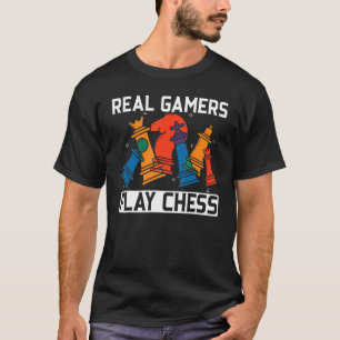 Camiseta Jugadores Reales Juegan Juego De Cartón De Ajedrez