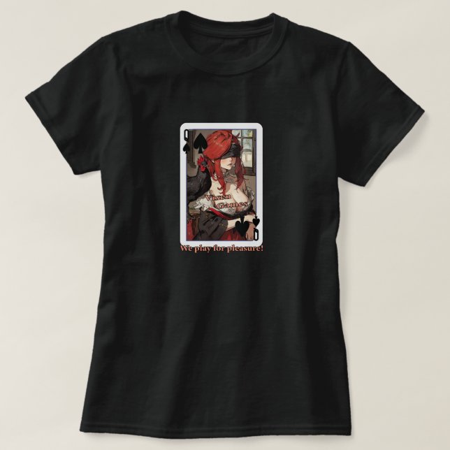 Camiseta Jugamos videojuegos por carta de placer (Diseño del anverso)