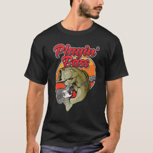 Camiseta Jugando Bass Bass Fish Tocando Guitarra De Bass