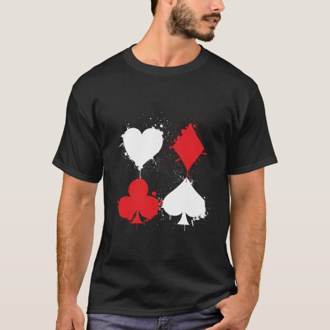 Camiseta Jugando Cartas Póquer Halló el Casino Diamond Club (Anverso)