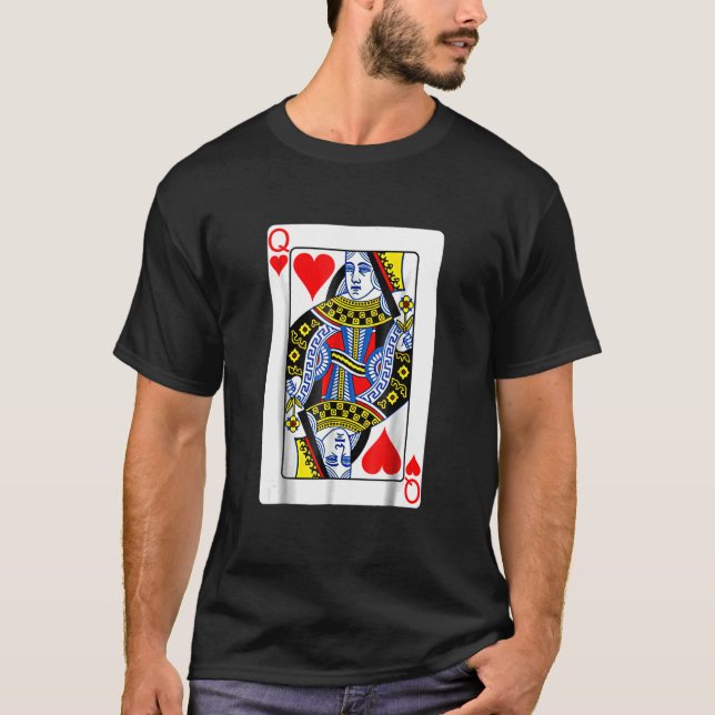 Camiseta Jugando Con Tarjeta Reina De Corazones El día de S (Anverso)