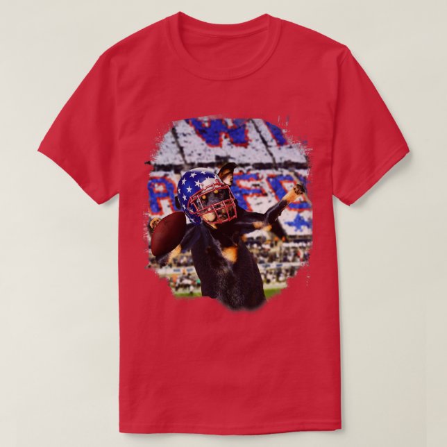 Camiseta Jugando el perro Rottweiler (Diseño del anverso)