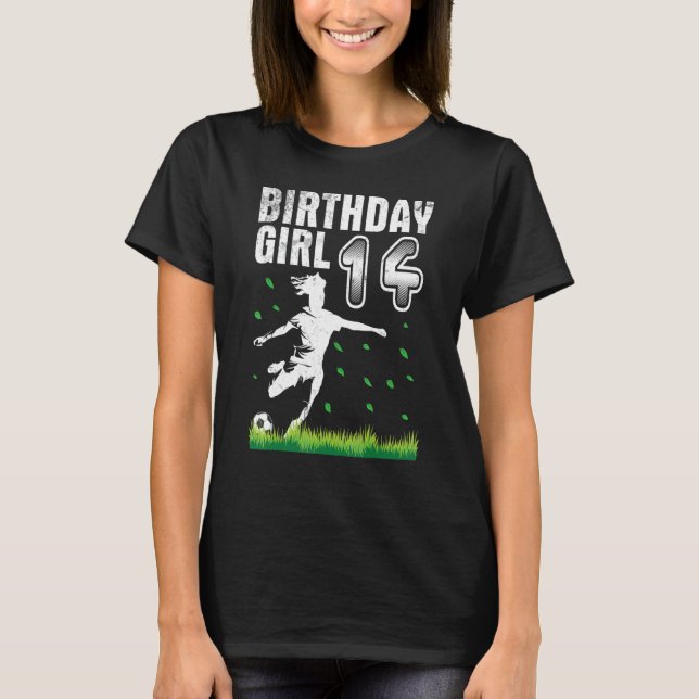 Camiseta Jugando Fútbol Feliz Cumpleaños 14 Años Para Mí G (Anverso)