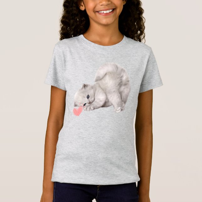 Camiseta Jugando gatito lindo (Anverso)