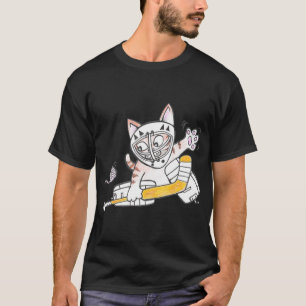 Camiseta Jugando Hockey de Gato Cute GOALIE Kitten