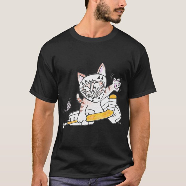 Camiseta Jugando Hockey de Gato Cute GOALIE Kitten (Anverso)