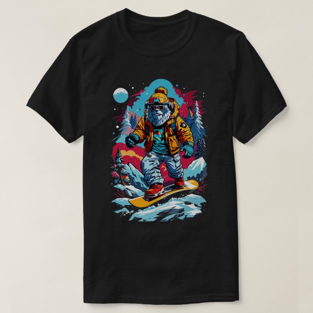 Camiseta Jugando Snowboard (Diseño del anverso)