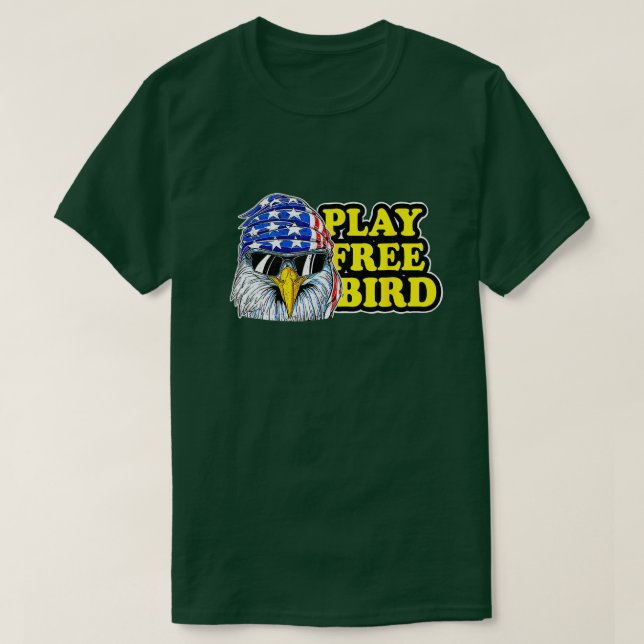 Camiseta Jugar a Ave Libre Águila Bandera Americana Patriót (Diseño del anverso)