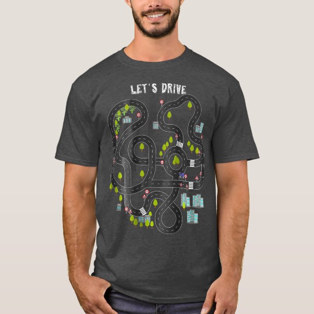 Camiseta Jugar a los coches con el regalo de la espalda de  (Anverso)
