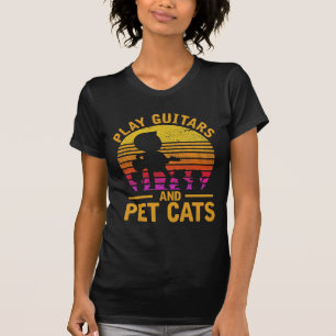 Camiseta Jugar a los guítinos Mascotas a los gatos músico