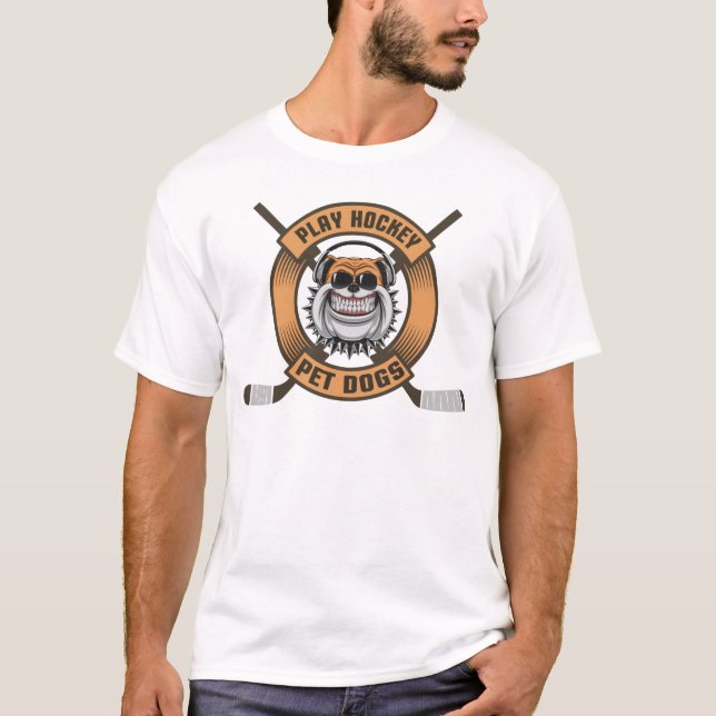 Camiseta Jugar a los perros Mascotas de hockey (Anverso)