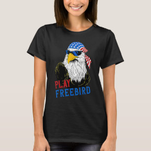 Camiseta Jugar A Pájaro Libre 4 De Julio Bald Eagle Mullet