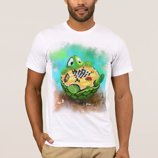 Camiseta Jugar al ajedrez con tortuga y parábola - Dibujo P (Anverso)