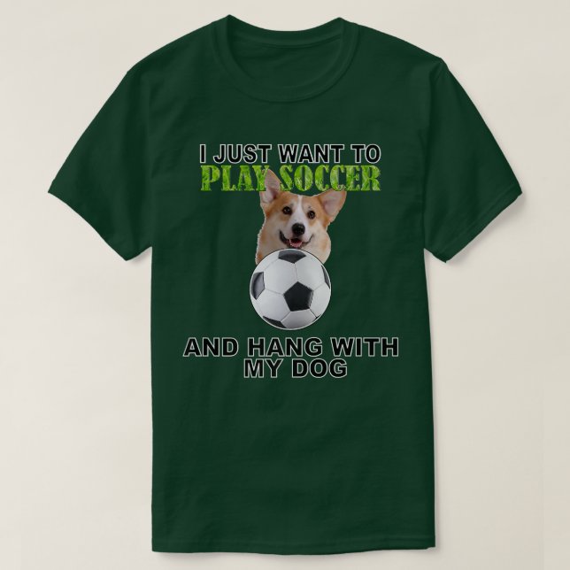 Camiseta Jugar al fútbol Hang W Perro Pembroke Welsh Corgi1 (Diseño del anverso)