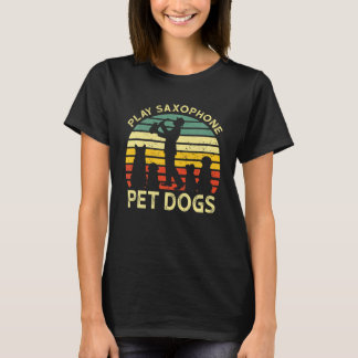 Camiseta Jugar al jugador saxofón Mascota Perros Tees Funny