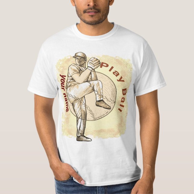 Camiseta Jugar al lanzador de béisbol (Anverso)