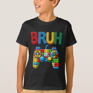 Camiseta Jugar Bloques De Construcción Bruh Diciendo Chicos