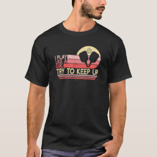 Camiseta Jugar como palas de bolas de Chica y bolas de bola