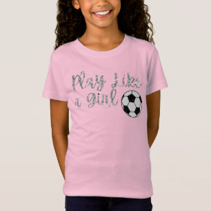 Camiseta Jugar como un Purpurina de pelota de fútbol Chica
