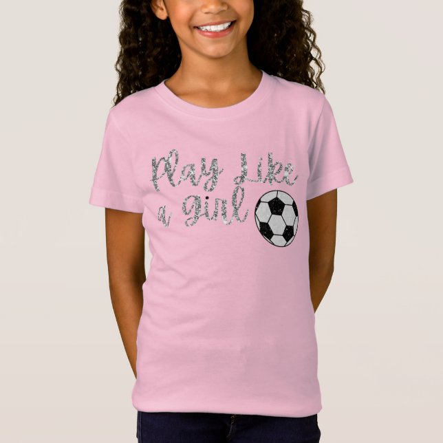 Camiseta Jugar como un Purpurina de pelota de fútbol Chica (Anverso)