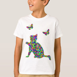 Camiseta Jugar-Con-Mariposas prismáticas coloridas del