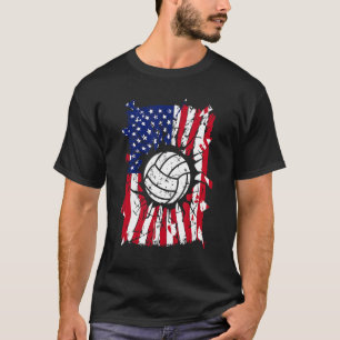 Camiseta Jugar de voleibol con bandera estadounidense desga