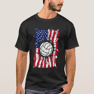 Camiseta Jugar de voleibol con bandera estadounidense desga